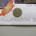 1999 Isle of Man Millennium 2000 1 Crown Coin Cover - IOM First Day Cover by Mercury