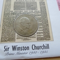 1996 The 50th Anniversary VE Day Churchill Crown Coin Cover - Jersey First Day Cover