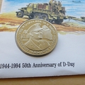 1994 D-Day 50th Anniversary Juno Beach 5 Crown Coin Cover - Turks & Caicos First Day Cover