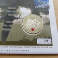 2004 D-Day Spitfire Flown Silver 5 Pounds Coin Cover - Guernsey First Day Cover