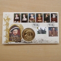 1997 King Henry VIII and His Six Wives Medal Covers Set  - Benham First Day Covers - Signed