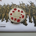 2015 Armistice Day Silver Proof Jersey 5 Pounds Coin Cover - Westminster First Day Cover