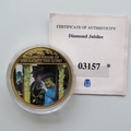 2012 The Queen's Diamond Jubilee Gold Plated Medal - 2002 Golden Jubilee