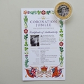 2013 The Queen's Coronation Jubilee TDC 50p Pence Coin - Coronation Tour Glasgow 1953