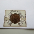 2016 Shakespeare Commemorating 400 Years 1 Penny Coin Cover - Benham Signed UK PNC