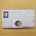 2004 Royal Society of Arts 250th Anniversary 1 Dollar Coin Cover - Benham First Day Cover Signed