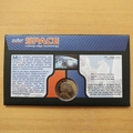 2001 Outer Space Gibraltar 1 Crown Coin Cover - Benham First Day Cover Signed