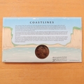 2002 British Coastline 1 Crown Coin Cover - Benham First Day Cover Signed by Babs Powell