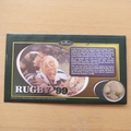 1999 Rugby World Cup 1 Crown Coin Cover - Benham First Day Cover Signed