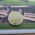 2013 Flying Scotsman 90th Anniversary Silver 5 Pounds Coin Cover - First Day Cover by Westminster