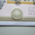 2015 Longest Reigning Monarch Silver 5 Pounds Coin Cover - Westminster First Day Covers