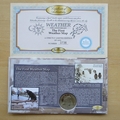 2001 Weather Map 150th Anniversary 1 Crown Coin Cover - Benham First Day Cover - Signed