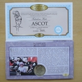 2001 Royal Ascot Fabulous Hats 1 Crown Coin Cover - Benham First Day Cover - Signed