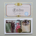 1998 A Passion for Racing HM The Queen Mother 1 Crown Coin Cover - Benham First Day Cover Isle of Man