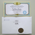 2010 The King's Stamps Festival of Stamps Dollar Coin Cover - Benham Signed UK PNC First Day Covers