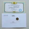 2012 Merry Christmas 1 Shilling Coin Cover - Benham Signed UK PNC First Day Covers