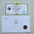 2012 M R James Britons of Distinctions 150th Anniversary 1 Penny Coin Cover - Benham Signed