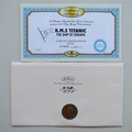 2012 RMS Titanic The Ship of Dreams Penny Coin Cover - Benham UK PNC First Day Covers