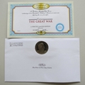 2014 The Great War 1 Crown Coin Cover - Benham Signed UK PNC First Day Covers