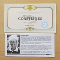 2002 British Coastline 1 Crown Coin Cover - Benham First Day Cover Signed by Babs Powell