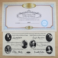 1997 King Henry VIII & His Six Wives Anne Boleyn Medal Cover - Benham First Day Cover - Signed