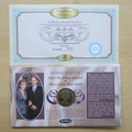 1999 Prince Edward Royal Wedding Crown Coin Cover - Benham First Day Cover - Signed