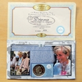 1999 Diana Princess of Wales 5 Pounds Coin Cover - Benham First Day Cover - Signed