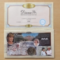 1998 Diana Princess of Wales 5 Marka Coin Cover - Benham First Day Cover - Signed