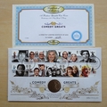 2015 Comedy Greats King George V Penny Coin Cover - Benham First Day Cover