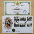2010 Great British Railways 1 Shilling Coin Cover - Benham First Day Cover